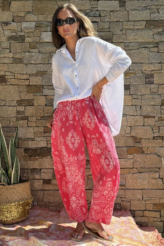Hush Pillow Cotton Bandana B Classic Barrel Pant Miami Pink